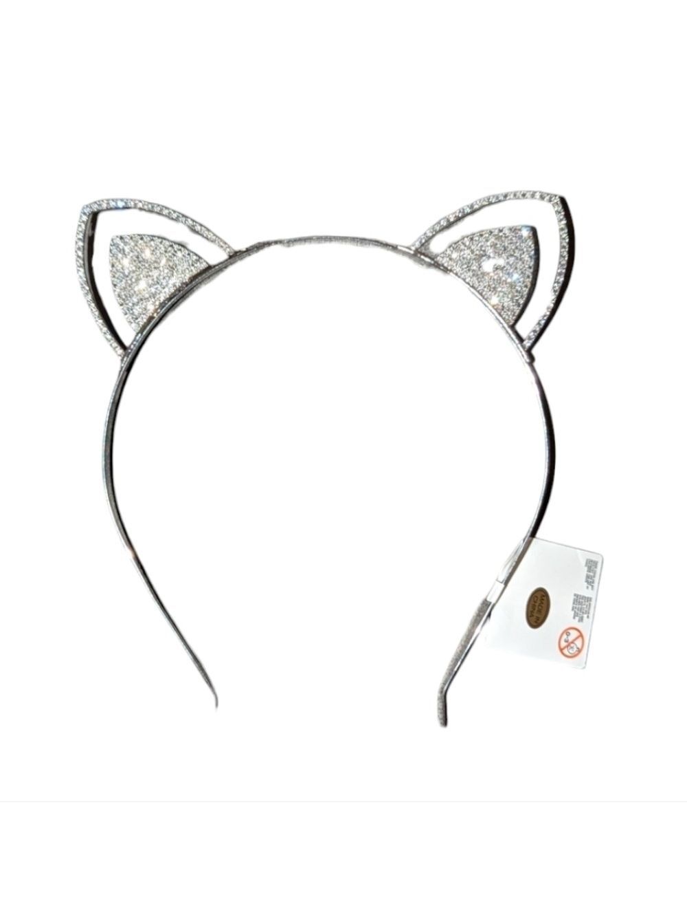🎃 Sparkly Rhinestone Cat Ear Metal Headband